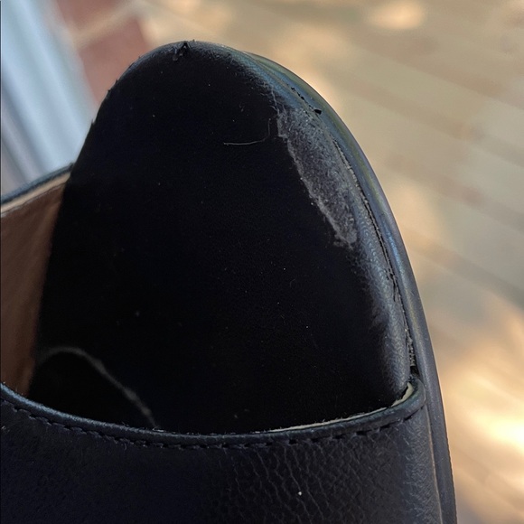 Le Dame - Rori Black Leather Peep Toe Wedge 12.5 W - Picture 7 of 12